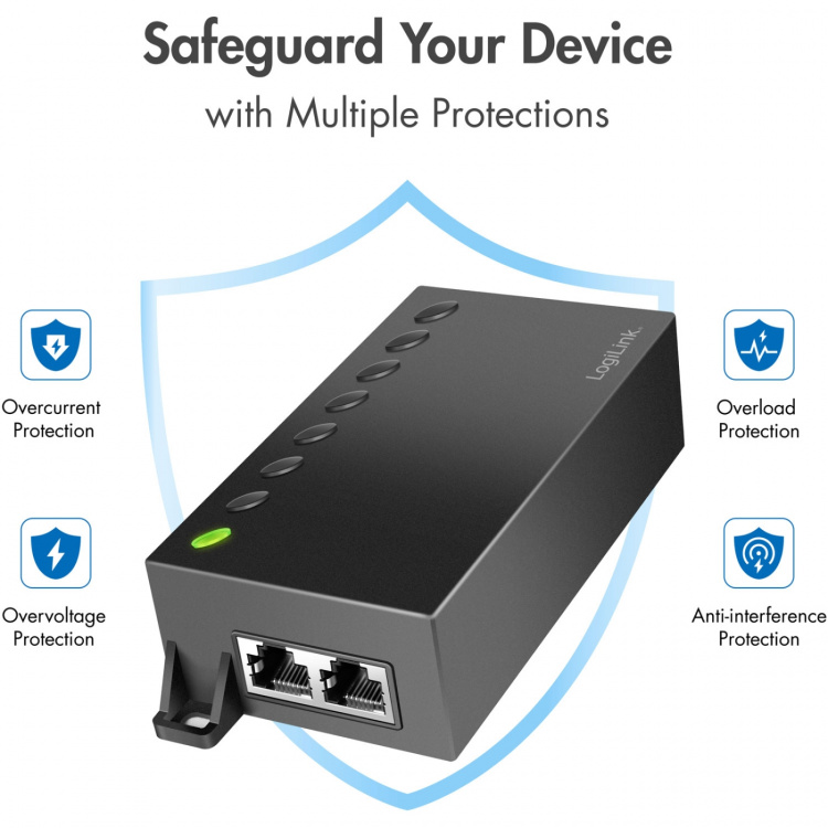 LogiLink Gigabit PoE++ Injector 60W IEEE802.3af/at/bt