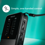 Philips Batteri-driven fick-radio med inbyggd högtalare. Analog FM/MW tuner