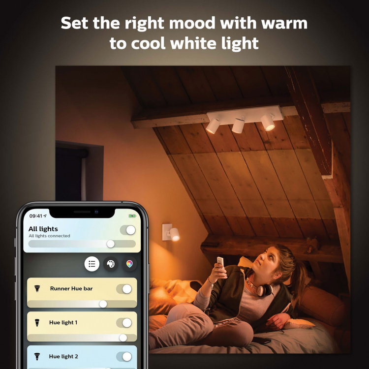 Philips Hue Runner White Ambiance 3 spot 1200 lm Vit