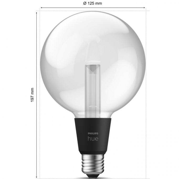 Philips Hue Lightguide Globe Large 125mm E27 White and Color Ambiance Philips Hue Lightguide Globe Large 125mm E27 White and Color Ambiance