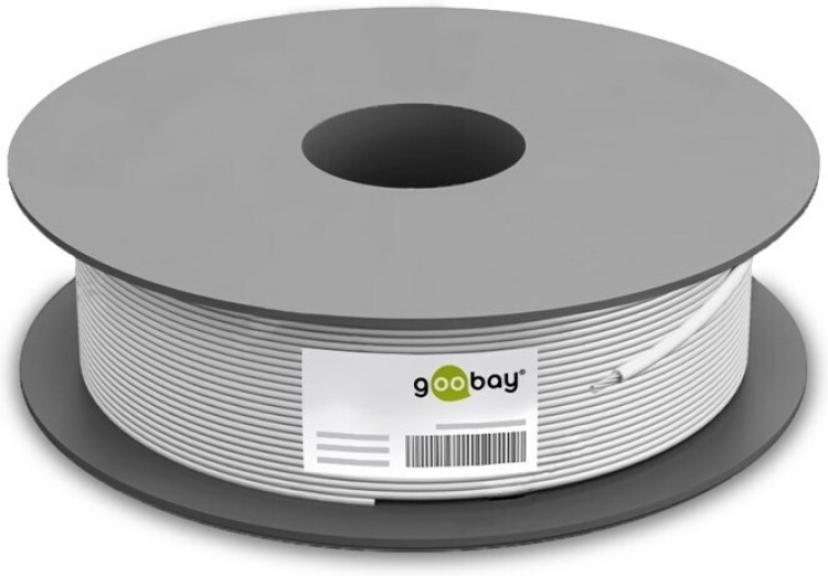 Goobay Cat6 S/FTP installationskabelrulle, enkelttrådet, 100 m, grå