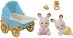 Sylvanian Families Sæt med chokoladekanin-tvillinger (Barnevogne)