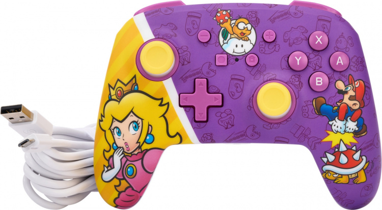 PowerA Enhanced Wired Controller, Princess Peach Battle, Switch