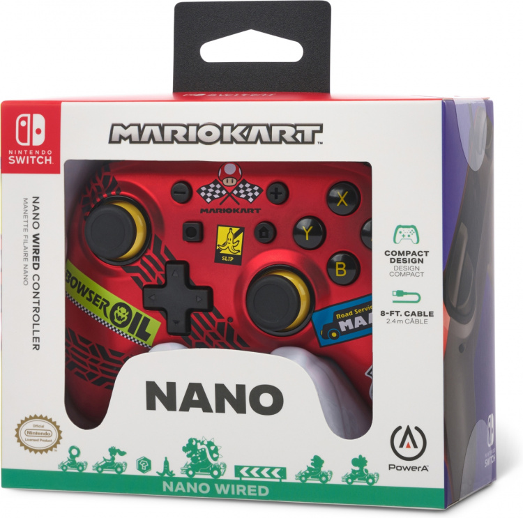 PowerA Nano kablet controller, Mario Kart: Racer Red, Switch