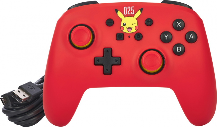 PowerA Controller med ledning, grinende Pikachu, Switch