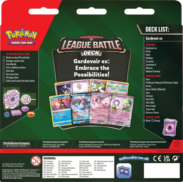 POKEMON Gardevoir ex League Battle Deck samlekort-sæt