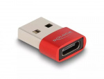DeLOCK USB 2.0 Adapter USB Type-A male to USB Type-C™ female red