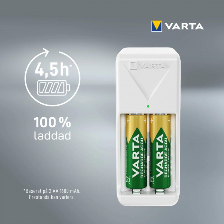 Varta Mini Charger, includes 2x AA 2100 mAh