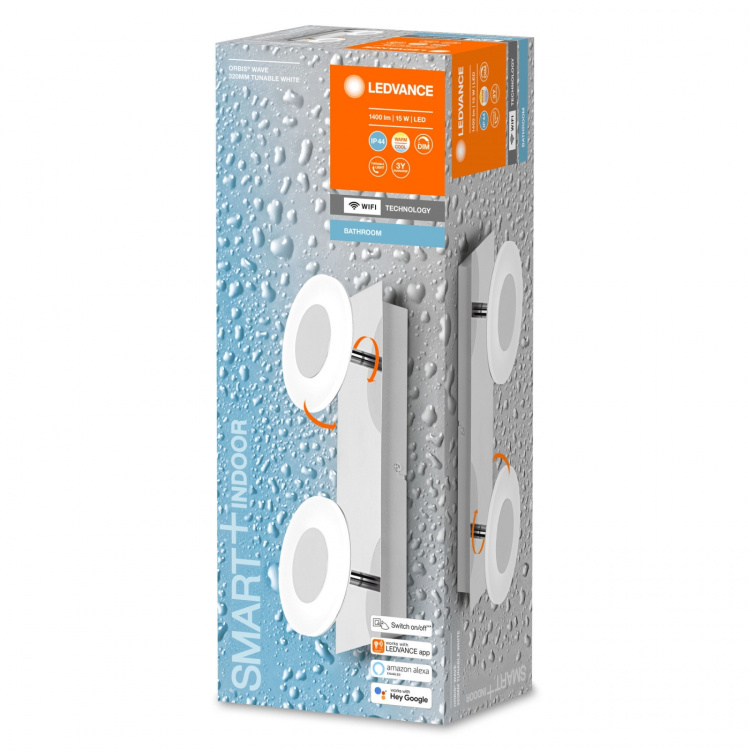 LEDVANCE SMART+ Wall Orbis Wave 15W TW Chrome IP44 WiFi - C