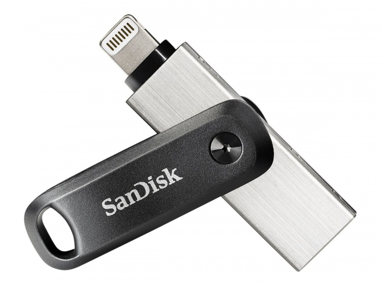 SanDisk iXpand Go 64GB USB 3.0 / Apple Lightning Sort Sølv