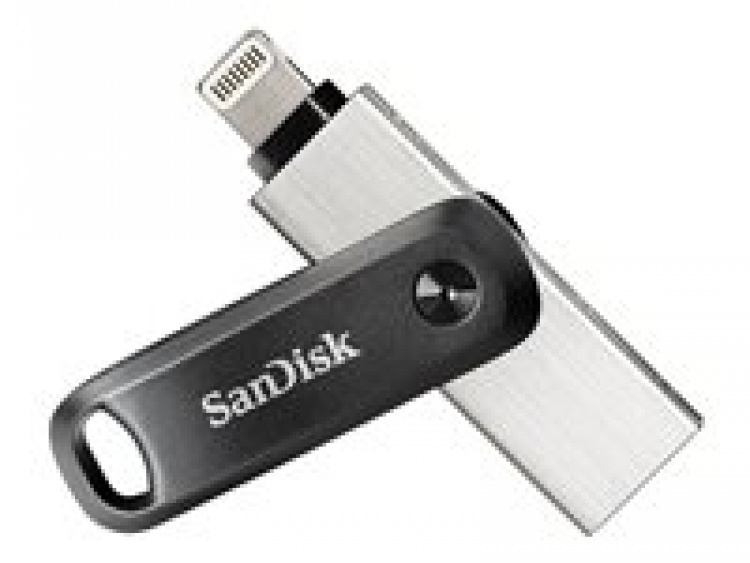 SanDisk iXpand Go 64GB USB 3.0 / Apple Lightning Sort Sølv