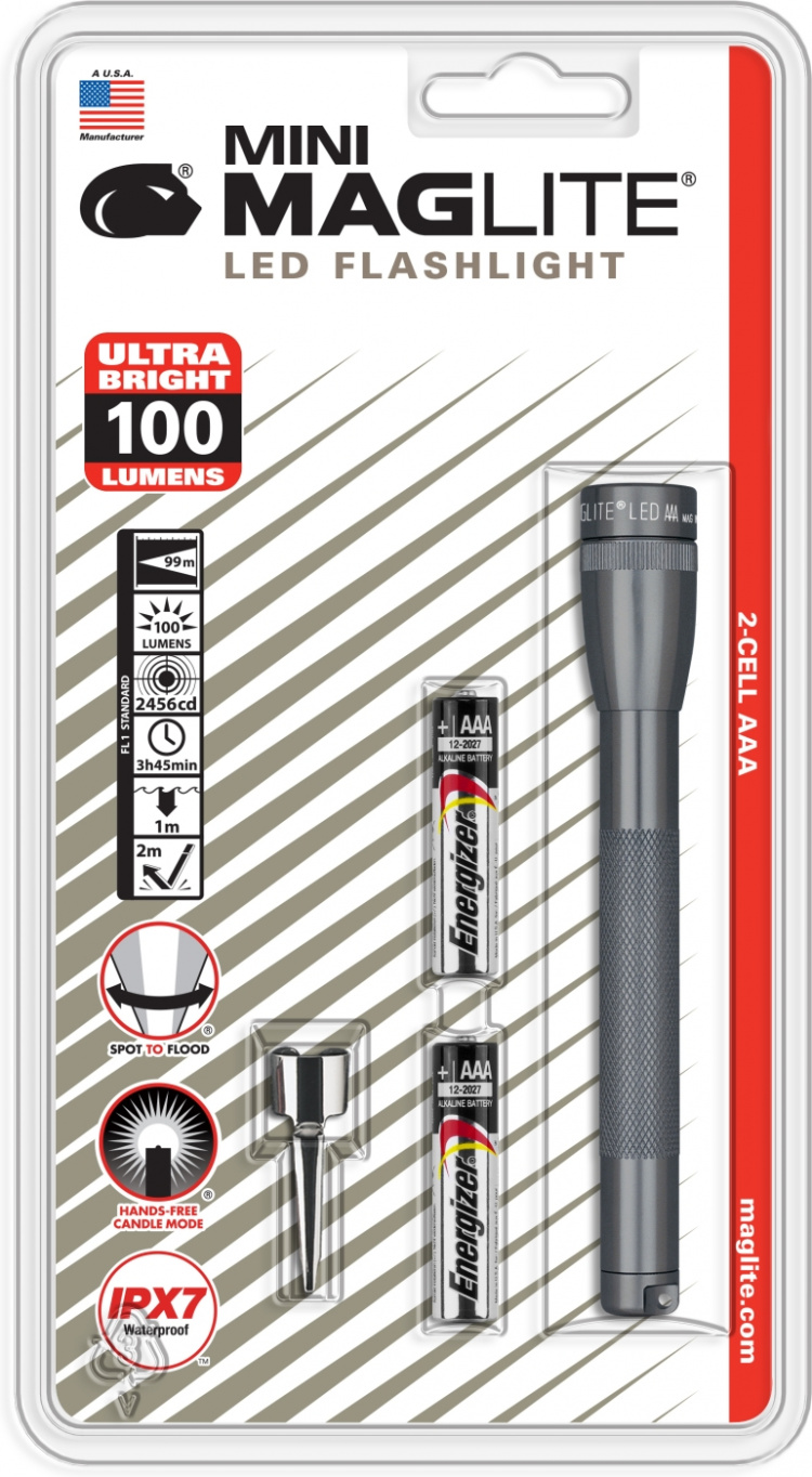 Maglite Maglite Mini AAA LED-lommelygte, grå
