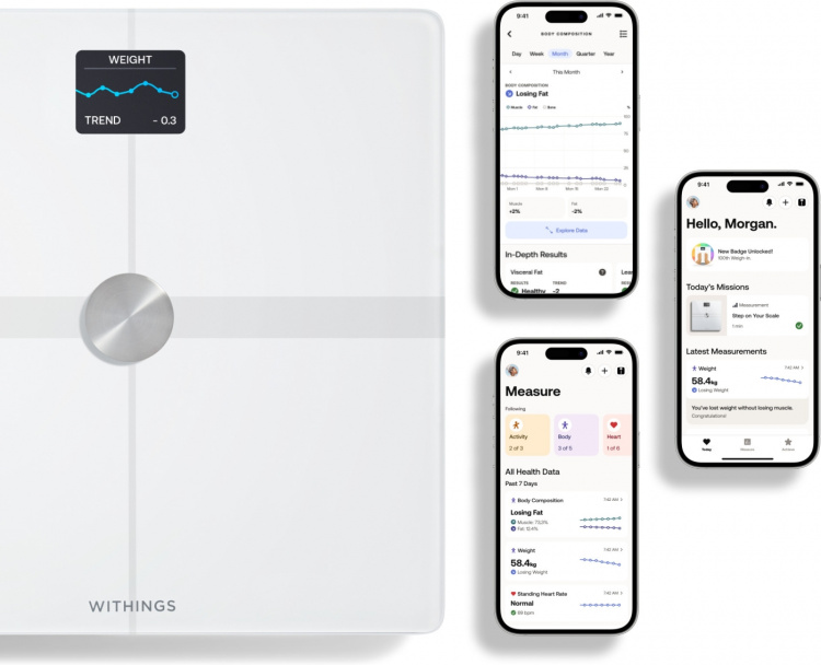 Withings Body Smart Hvid kropsanalysevægt med wifi-forbindelse