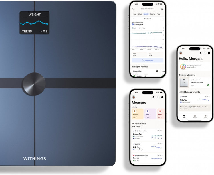 Withings Body Smart Black kropsanalysevægt med wifi-forbindelse