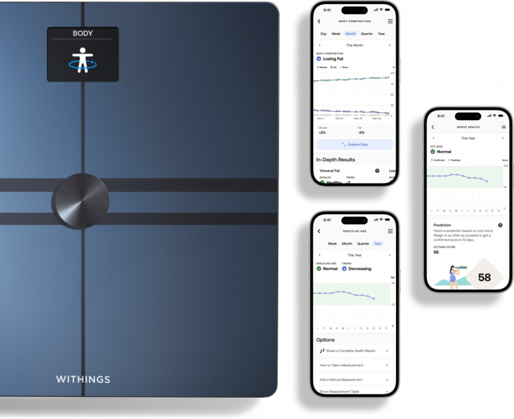 Withings Body Comp Black kropsanalysevægt med wifi-forbindelse
