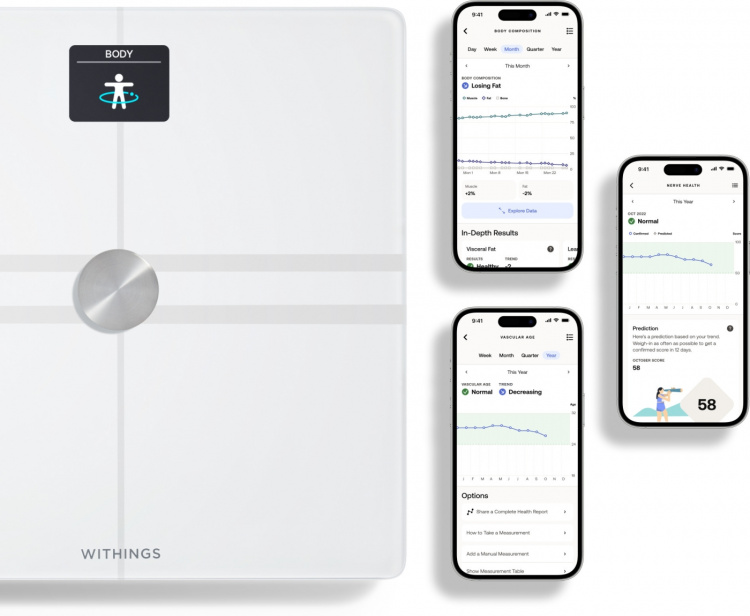 Withings Body Comp White kropsanalysevægt med wifi-forbindelse