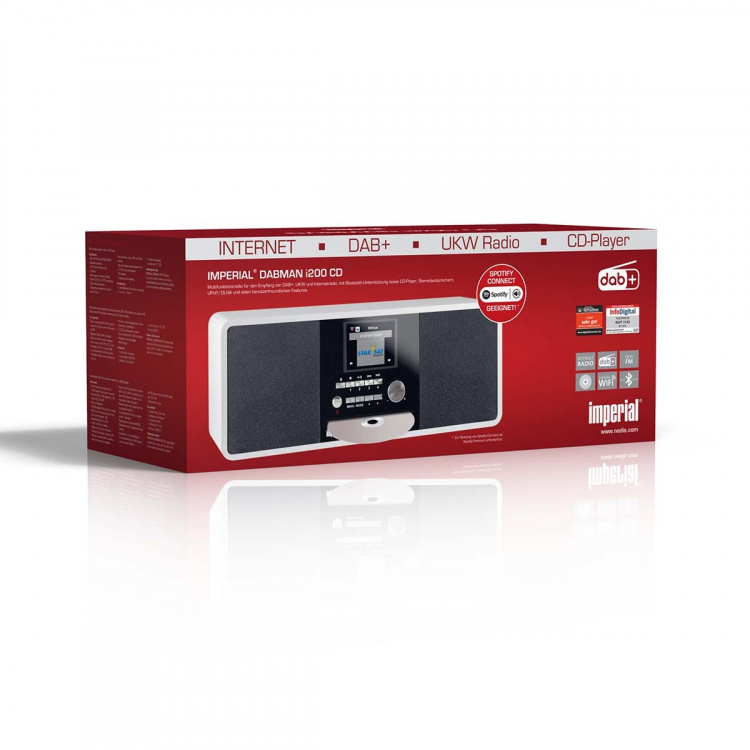 imperial DABMAN i200 CD Multifunktionsradio DAB+ / FM / Internet / Bluetooth Hvid imperial DABMAN i200 CD Multifunktionsradio DAB+ / FM / Internet / Bluetooth Hvid
