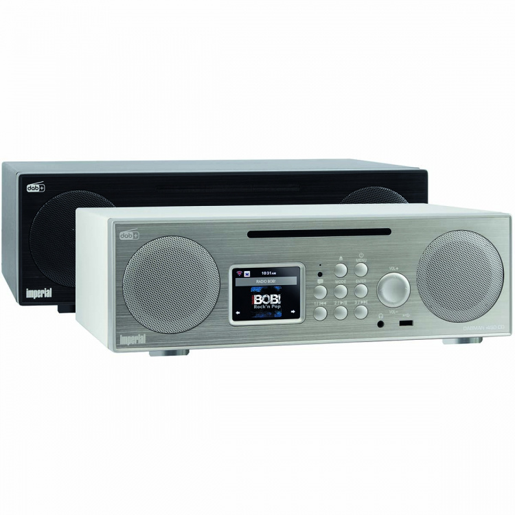 imperial DABMAN i450 CD Multifunktionel Stereo Radio DAB+ / FM / Internet / Bluetooth Hvid-Sølv