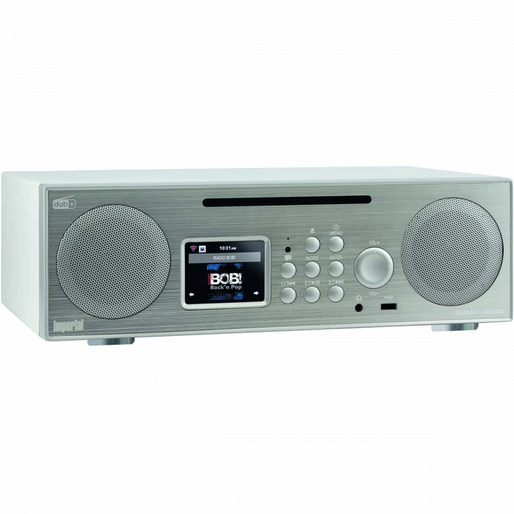 imperial DABMAN i450 CD Multifunktionel Stereo Radio DAB+ / FM / Internet / Bluetooth Hvid-Sølv