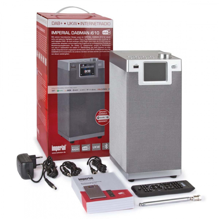 imperial DABMAN i610 Multifunktionel stereoradio DAB+ / FM / Internet / Bluetooth Grå