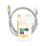 Nedis CAT7 netværkskabel | S/FTP | RJ45 Han | RJ45 Han | 1.00 m | Snagless | Runde | LSZH | Grå | Label