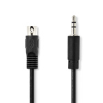 Nedis DIN Audio kabel | DIN 5-Pin Han | 3.5 mm Hanstik | Nikkelplateret | 1.00 m | Runde | PVC | Sort | Label