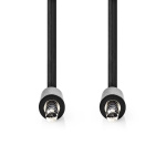 Nedis Stereo Audio kabel | 3.5 mm Hanstik | 3.5 mm Hanstik | Nikkelplateret | 1.00 m | Runde | Sort | Label