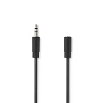 Nedis Stereo Audio kabel | 3.5 mm Hanstik | 3.5 mm Hunstik | Nikkelplateret | 3.00 m | Runde | Sort | Label