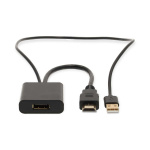Nedis HDMI™ Adapter | HDMI™ Stik | DisplayPort Han / USB-A Han | Guldplateret | Lige | PVC | Sort | 1 stk. | Box