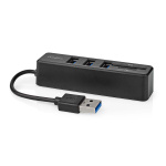 Nedis USB-hub | 1x USB-A | 3x USB A Female | 5-Port port(s) | USB 2.0 | USB Drevet | SD & MicroSD