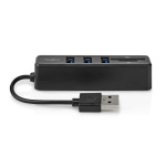 Nedis USB-hub | 1x USB-A | 3x USB A Female | 5-Port port(s) | USB 2.0 | USB Drevet | SD & MicroSD
