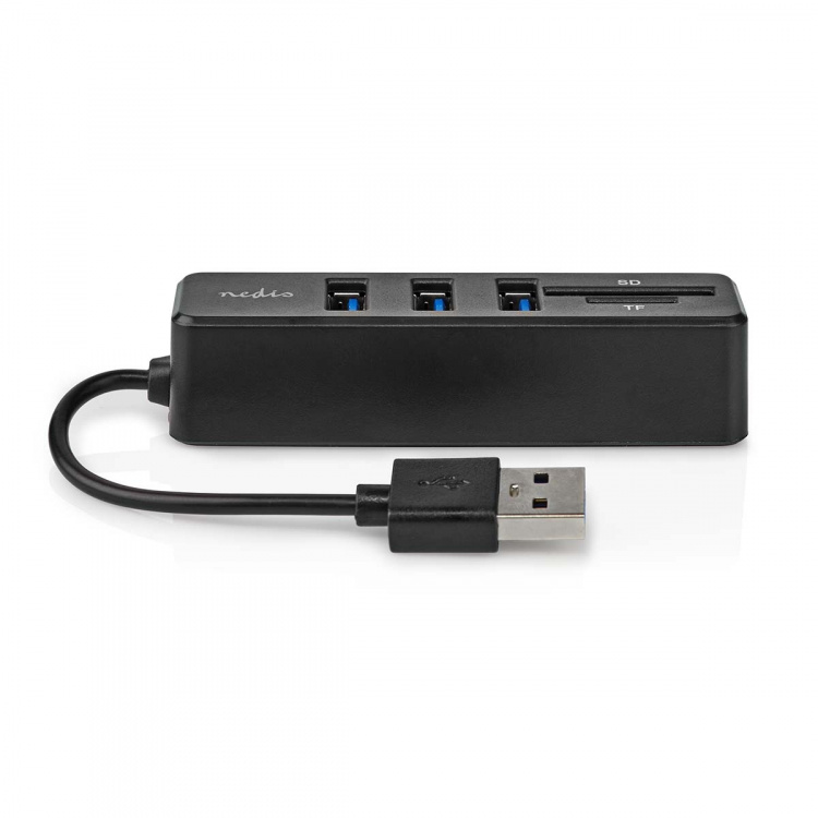 Nedis USB-hub | 1x USB-A | 3x USB A Female | 5-Port port(s) | USB 2.0 | USB Drevet | SD & MicroSD