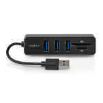 Nedis USB-hub | 1x USB-A | 3x USB A Female | 5-Port port(s) | USB 2.0 | USB Drevet | SD & MicroSD