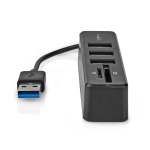 Nedis USB-hub | 1x USB-A | 3x USB A Female | 5-Port port(s) | USB 2.0 | USB Drevet | SD & MicroSD