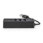 Nedis USB-hub | 1x USB-A | 3x USB A Female | 5-Port port(s) | USB 2.0 | USB Drevet | SD & MicroSD