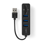 Nedis USB-hub | 1x USB-A | 3x USB A Female | 5-Port port(s) | USB 2.0 | USB Drevet | SD & MicroSD