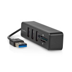 Nedis USB-hub | 1x USB-A | 3x USB A Female | 5-Port port(s) | USB 2.0 | USB Drevet | SD & MicroSD