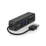 Nedis USB-hub | 1x USB-A | 3x USB A Female | 5-Port port(s) | USB 2.0 | USB Drevet | SD & MicroSD