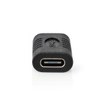 Nedis USB-C™ Adapter | USB 3.2 Gen 2 | USB-C™ Hun | USB-C™ Hun | 4K@60Hz | 10 Gbps | Runde | Nikkelplateret | Sort | Box