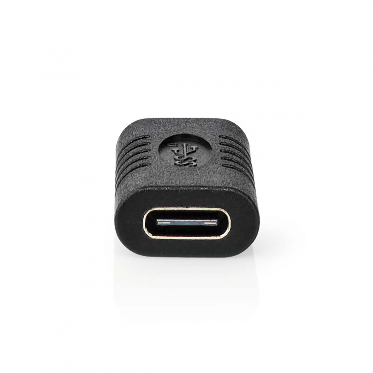Nedis USB-C™ Adapter | USB 3.2 Gen 2 | USB-C™ Hun | USB-C™ Hun | 4K@60Hz | 10 Gbps | Runde | Nikkelplateret | Sort | Box