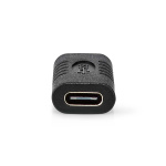 Nedis USB-C™ Adapter | USB 3.2 Gen 2 | USB-C™ Hun | USB-C™ Hun | 4K@60Hz | 10 Gbps | Runde | Nikkelplateret | Sort | Box