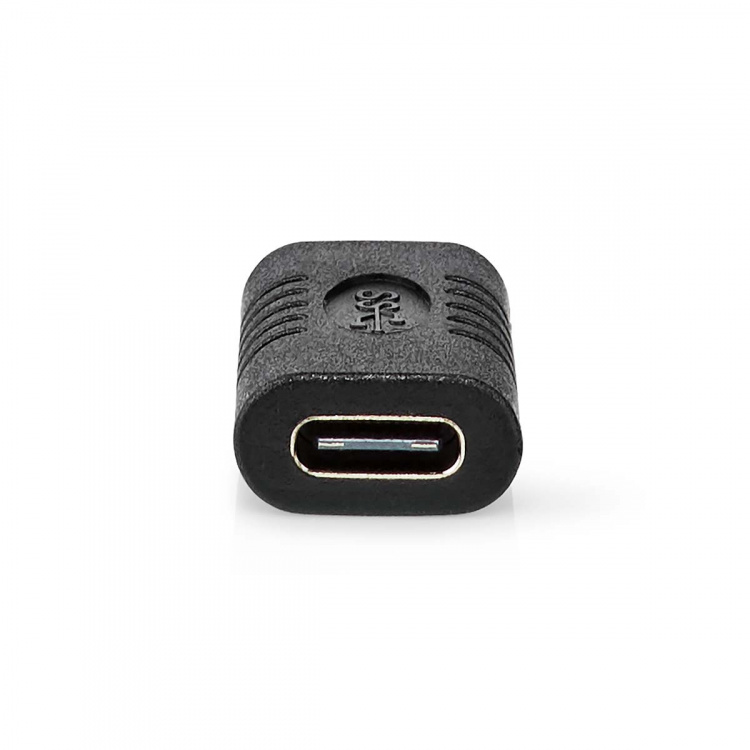 Nedis USB-C™ Adapter | USB 3.2 Gen 2 | USB-C™ Hun | USB-C™ Hun | 4K@60Hz | 10 Gbps | Runde | Nikkelplateret | Sort | Box
