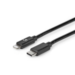 Nedis Lightning Kabel | USB 2.0 | Apple Lightning 8-pin | USB-C™ Han | 480 Mbps | Nikkelplateret | 1.00 m | Runde | PVC | Sort | Label