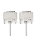 Nedis Seriel kabel | D-SUB 25-Pin Han | D-SUB 25-Pin Han | Nikkelplateret | 2.00 m | Runde | PVC | Elfenben | Label