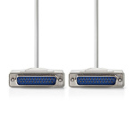 Nedis Seriel kabel | D-SUB 25-Pin Han | D-SUB 25-Pin Han | Nikkelplateret | 2.00 m | Runde | PVC | Elfenben | Label