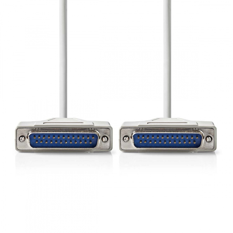 Nedis Seriel kabel | D-SUB 25-Pin Han | D-SUB 25-Pin Han | Nikkelplateret | 2.00 m | Runde | PVC | Elfenben | Label