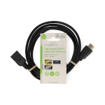 Nedis High Speed ​​HDMI ™ kabel med Ethernet | HDMI™ Stik | HDMI ™ -udgang | 4K@60Hz | ARC | 10.2 Gbps | 2.00 m | Runde | PVC | Sort | Label