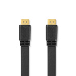 Nedis High Speed ​​HDMI ™ kabel med Ethernet | HDMI™ Stik | HDMI™ Stik | 4K@30Hz | 10.2 Gbps | 1.50 m | Fladt | PVC | Sort | Label