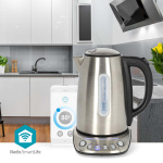 Nedis SmartLife Elkedel | Wi-Fi | 1.7 l | Rustfrit stål | 70,80,90,100 °C | Temperaturindikator | Drejelig 360 grader | Skjult varmeelement | Strix®-controller | Android™ / IOS Nedis SmartLife Elkedel | Wi-Fi | 1.7 l | Rustfrit stål | 70,80,90,100 °C | Temperaturindikator | Drejelig 360 grader | Skjult varmeelement | Strix®-controller | Android™ / IOS