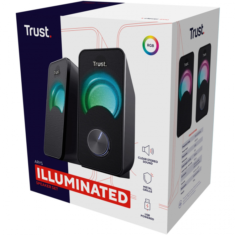 Trust Arys Kompakta 2.0-högtalare RGB Trust Arys Kompakta 2.0-högtalare RGB